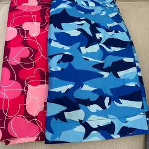 Loudmouth Blue Shark and Pink Heart Patterned Skirts